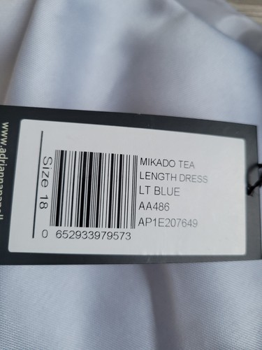 Vestido ADRIANNA PAPELL Mikado Tea Midi Fiesta Boda Azul Talla UK 18 PRECIO DE VENTA SUGERIDO POR EL FABRICANTE 199 $ - Imagen 24 de 24