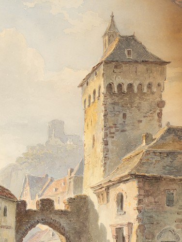 B. HOVE (1790-1880), Żebrak, Ak. Romantyczne obrazy miasta 1800-1849 akwarela - Zdjęcie 3 z 5