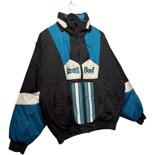 Vintage Pro Player Budweiser Spellout Reversible Puffer Jacket Men's Blue L - Picture 4 of 9