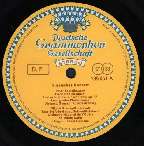 135061 Various Artists A Russian Concert LP vinyl Austria Deutsche Grammophon - Picture 3 of 3