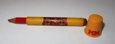 Vintage Minneapolis Moline Advertising Bullet Pencil and Thimble As Found
