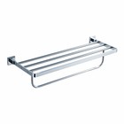Kraus Kea-14442 Chrome Aura 24" Solid Brass Towel Rack With Bottom Towel Bar