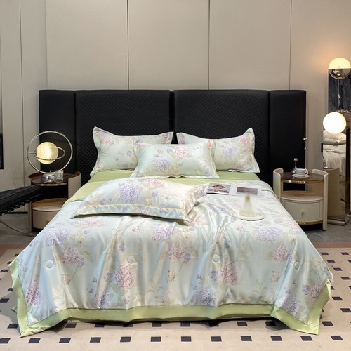 Luxury Ice Silk Quilt Set Cooling Air Condition Bedding Summer Quilts Blanket. - Picture 33 of 40