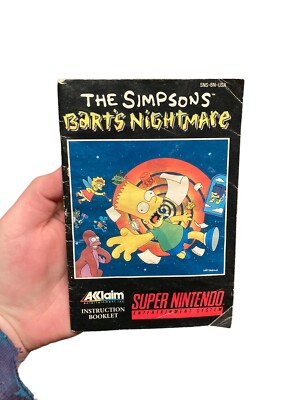 The Simpsons Bart's Nightmare (Super Nintendo SNES) Booklet