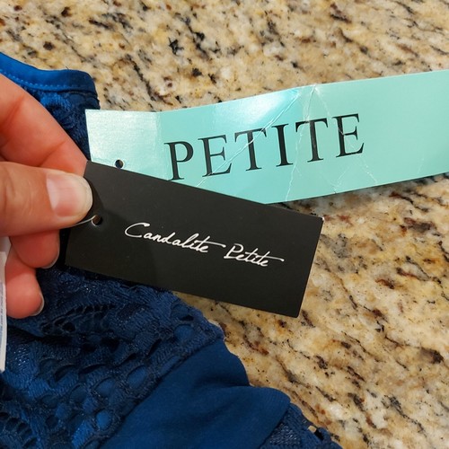 Abito donna Candalite Petite blu navy pizzo medio mamma sposa sposo - Foto 2 di 17