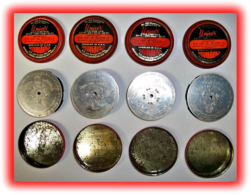 CÁMARA DE CINE UNIVEX 8MM CARRETE/LATAS DE RECOGIDA VACÍAS (4 PIEZAS) Foto 2 de 3