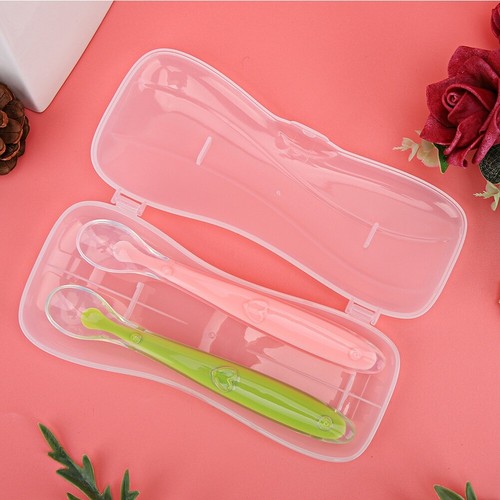 2PCS/Set Silicone Soft Tip Spoons for Babies over 4 months old with Box - Picture 20 of 21