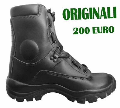 Stivali uomo Anfibi Pelle polizia aereonautica esercito militari