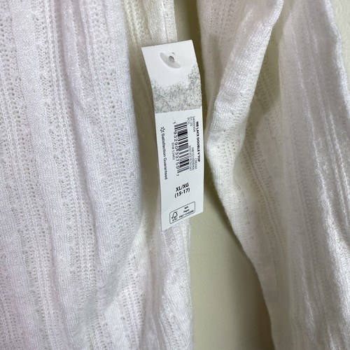 No Boundaries Junior Doppel V-Ausschnitt Spitzenbesatz Shirt, cremefarben, X-Large 15-17 neu mit Etikett - Bild 3 von 6