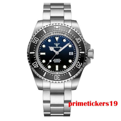 Tandorio 43mm Sapphire Automatic Steel Watch for Men Date NH35A PT5000 Luminous - Picture 5 of 25