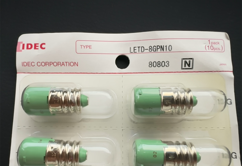 1 Stück LETD-8G IDEC E12/15 Schraubsockel 12V AC/DC 7mA LED Lampe grün - Bild 1 von 2