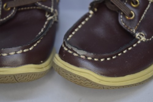Okie Dokie Toddler Boys Slip-on Loafers Size 6M Tan & Brown Laces - Picture 9 of 9