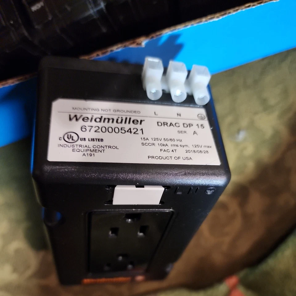 WEIDMULLER 6720005421 SER A RECEPTACLE 15A 125V 50/60HZ DRAC DP 15 (882) - Image 2 of 4