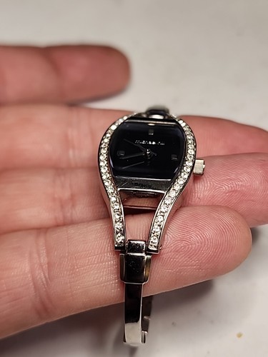 Michael Hill Ladies Watch Black Dial Dainty New Battery CZ accents Works - Picture 3 of 12
