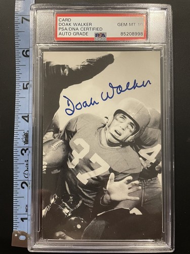 Doak Walker Signed Gem Mint 10 Auto Radnor Graphic Art card RGA 90 PSA Auth - Picture 3 of 5