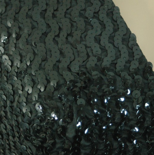 Vintage 1970s Fancy Black Sequin Sleeveless Special Occasion Maxi Dress Small - Picture 3 of 4