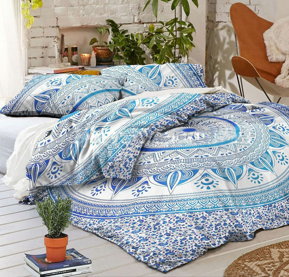 Bohemian Indien Mandala Bettwäsche Steppdecke Bettbezug Set Queen Größe - Bild 47 von 50