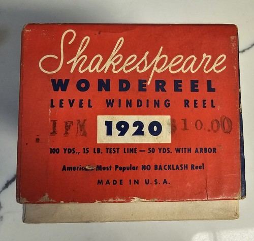 Vintage Shakespeare Wondereel 1920 FK in scatola originale con istruzioni - Foto 3 di 21