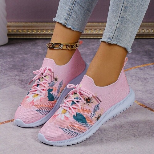 Womens Walking Shoes Slip On Sock Tennis Sneakers Casual Mesh Athletic Running  - Picture 8 of 9