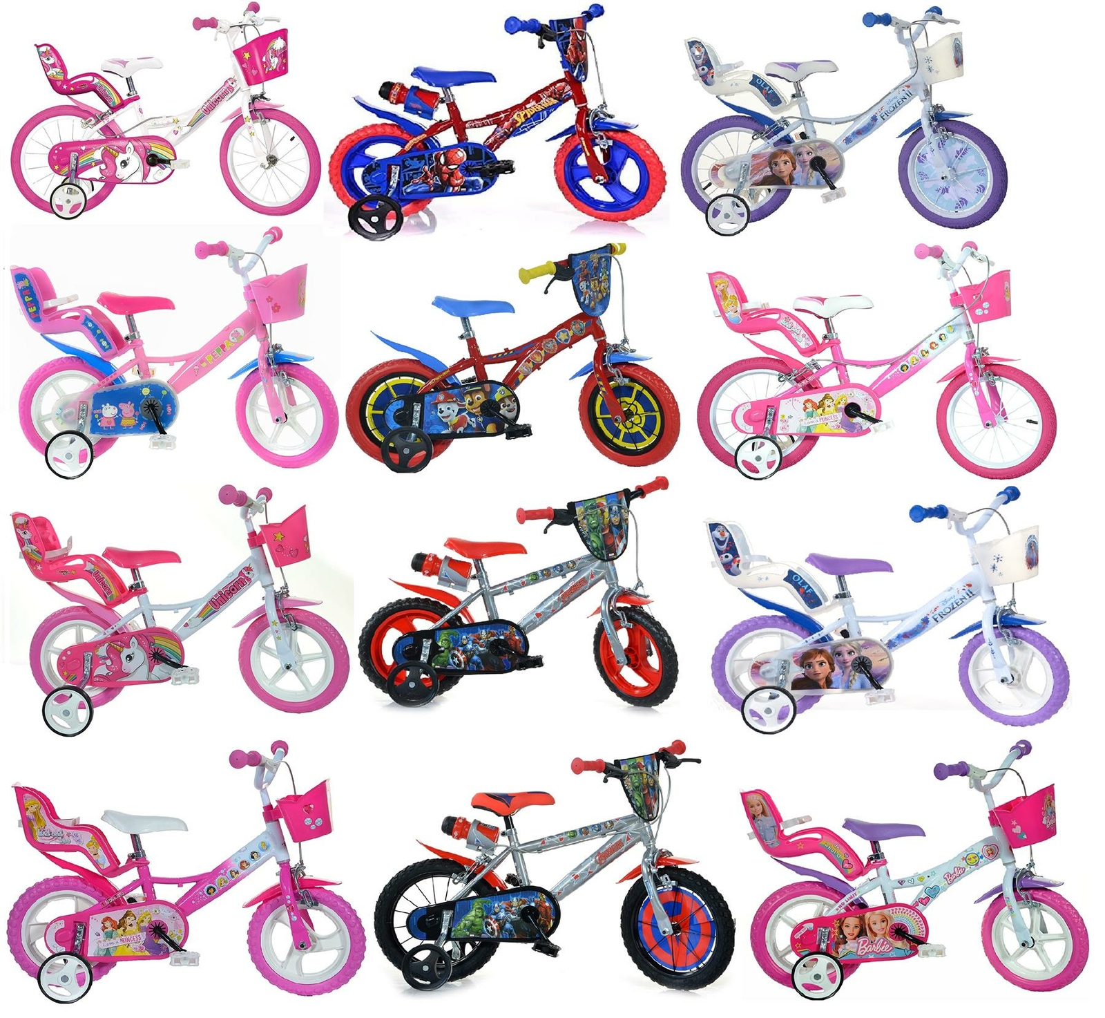Bikes White & Pink Dino Bikes 144RUN Unicorn Bike Sports Sports & Outdoors