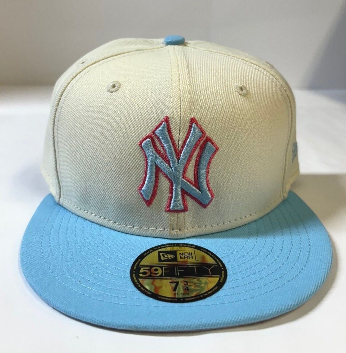 New York Yankees MLB NE Color Pack Fitted Hat Cream Light Blue eBay