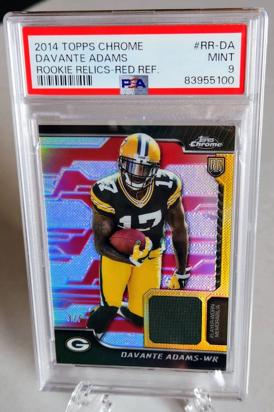 Davante Adams Topps Chrome Rookie Relics #RRDA Red Refractor