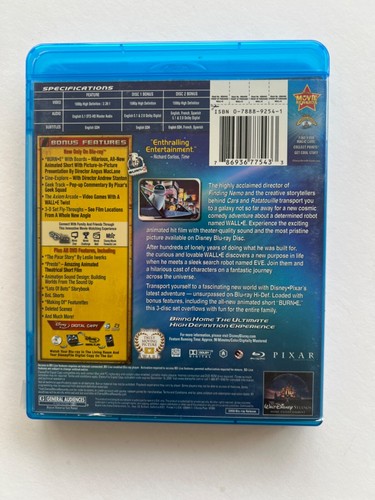 WALL-E (Blu-ray+ Bonus feature + Digital copy, 2008) Disney/Pixar, 3 Disc set - Imagen 2 de 4