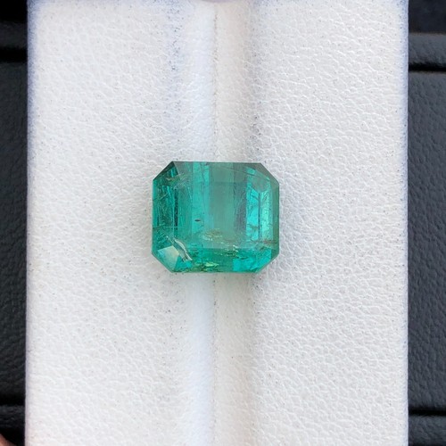 5.75 Ct Faceted Emerald Cut Greenish Blue Tourmaline gemstone from Afghanistan - Picture 15 of 15
