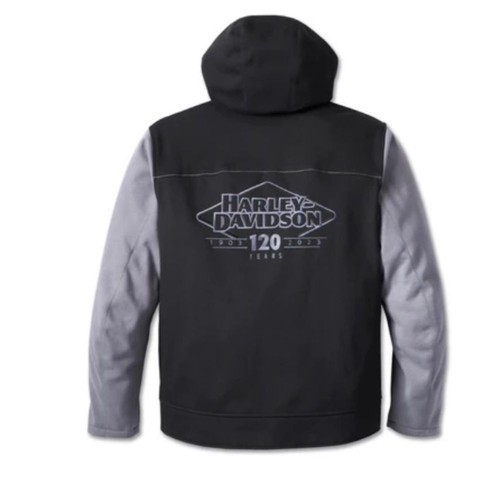 HARLEY-DAVIDSON® 120TH ANNIVERSARY DEFLECTOR RIDING FLEECE JACKET SIZE 3XL - Picture 2 of 16
