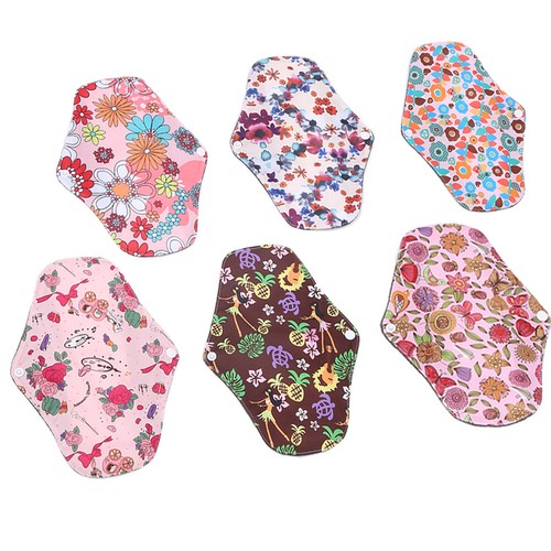 6pcs Bamboo Charcoal Washable Menstrual Pad Women Care Sanitary Napkin (M 18 X - Picture 4 of 18