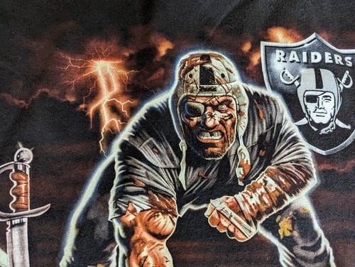 Vintage Los Angeles Raiders T Shirt Mens Size 6XL Liquid Blue NFL Oakland - Picture 3 of 4