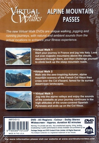 ALPINE MOUNTAIN PASSES VIRTUAL WALK WALKING TREADMILL WORKOUT DVD AMBIENT COLL - Picture 2 of 2