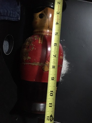 Old Vintage Wood Toy Soldier  Annushka Russian doll 12.5" tall  - Picture 9 of 12