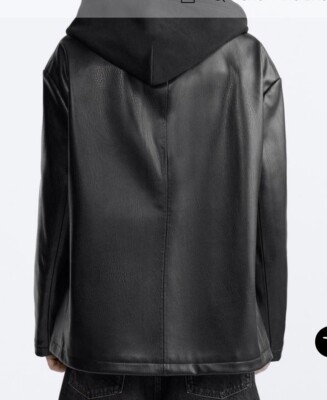 ZARA オーバーサイズフェイクレザージャケットMsize 送関込み☆ZARA/ザラ☆オーバーサイズ フェイクレザージャケット