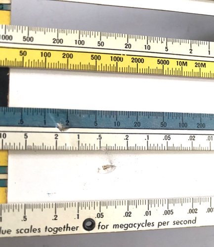 SHURE REACTANCE SLIDE RULE Calculator Paper Slide Rule w INSTRUCTIONS & ENVELOPE - Picture 9 of 17