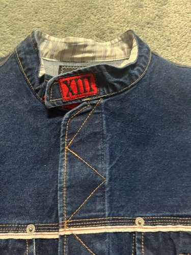 VTG AUT JEAN PAUL GAULTIER JEANS XIII denim jacket sz small XS stick red zip up - Picture 5 of 19
