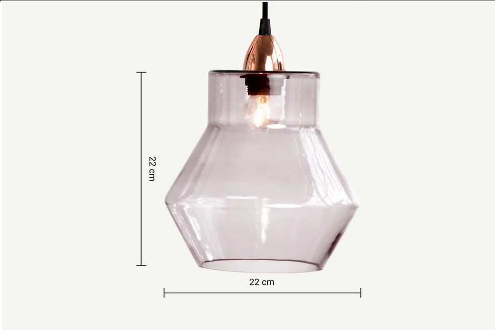 MADE Ilaria Pendant Light Lamp Shade Geometric Blush Grey