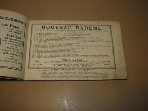 *** Nouveau Barême à l'usage des Négociants Fers, Métaux, ... *** 1896 - Blazy - Picture 3 of 6