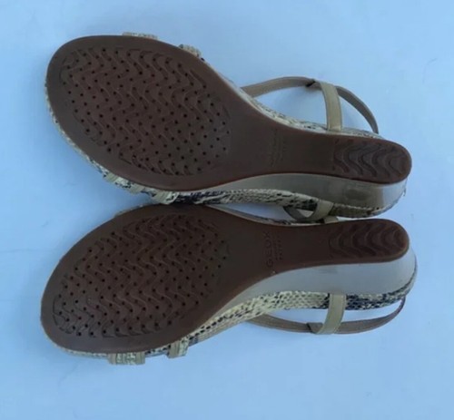 Geox Snakeskin Wedge Heel Sandals 7 - Picture 3 of 5