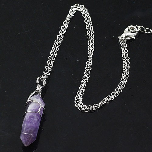 Collar de cadena de piedras preciosas curativas con punto colgante hexagonal chakras - Imagen 36 de 40