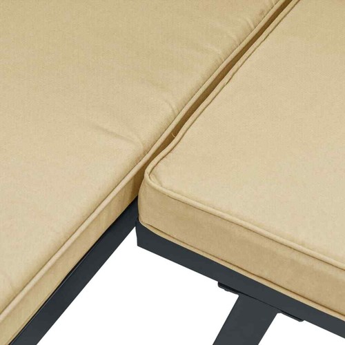 Garden Bench Set with Cushions 3 pcs Black Powder-coated Steel vidaXL - Picture 7 of 9