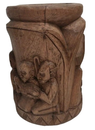 Carved wood Nativity Joseph Mary baby Jesus Wisemen Nativity scene RARE Unique - Picture 6 of 9