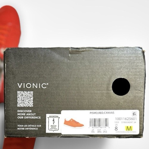 NIB Vionic Pismo Slip On Shoes in Red Canvas - Women's Size 8 - Bild 5 von 9