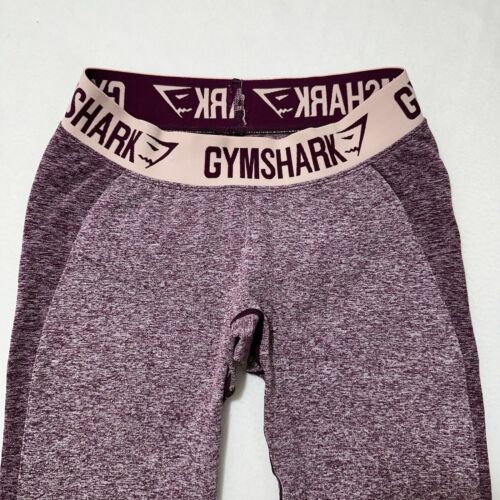 Gymshark Women's Small Dry Flex Crop Leggings Heathered Plum Seamless Low Rise - Picture 2 of 10