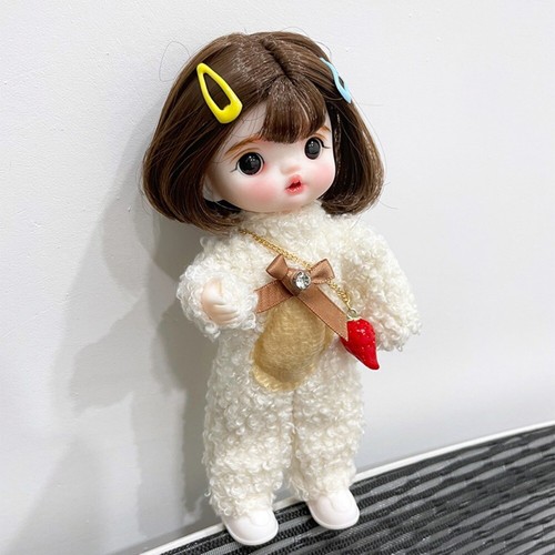 16cm 1/8 BJD Doll Girl + Outfits + Eye + Moveable Wigs + Handpainted Face Makeup - Afbeelding 5 van 8