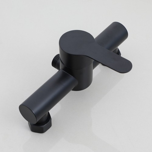 Cabezal de ducha de lluvia montado en la pared y rociador manual - Grifo mezclador moderno - negro mate - Imagen 13 de 13