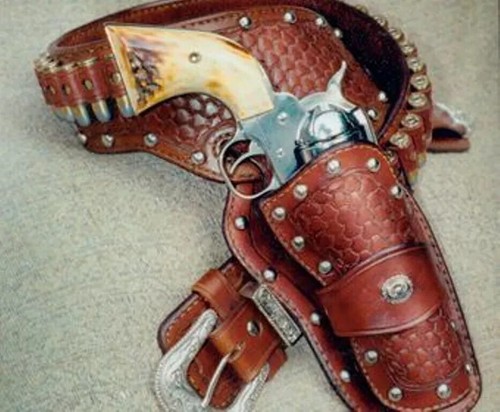 44 Magnum Ruger GP100 Redhawk Colt Anaconda S&W 29 629 Western Gun Belt Holster - Picture 7 of 9