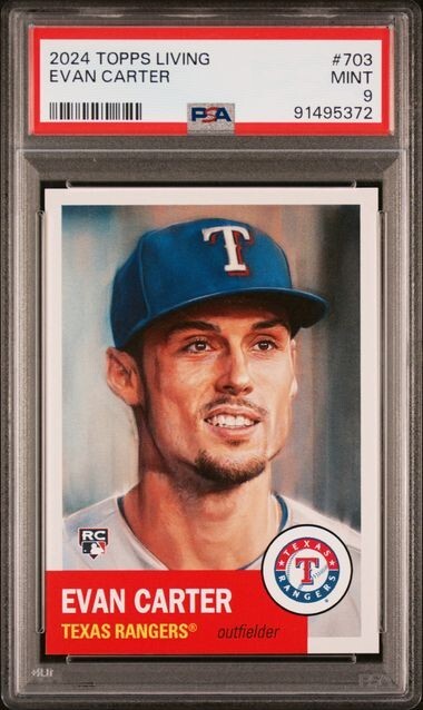 2024 Topps Living Set #703 Evan Carter - RC PSA 9