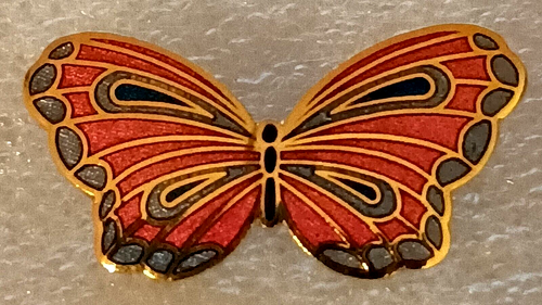 Spilla farfalla smaltata saluti americani vintage spilla gioielli anni 90 nuova NOS - Foto 1 di 6