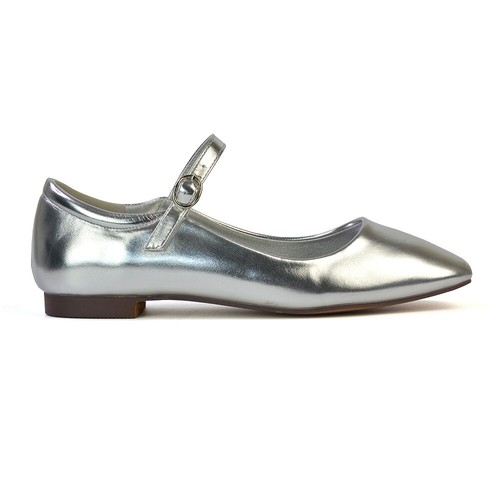Womens Mary Jane Ballet Shoes Ladies Flats Buckle Strap Square Toe Dolly Pumps - Picture 33 of 34